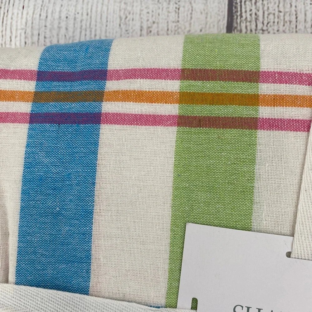 Shabby Chic Tablecloth 60x120 Multi Color Plaid Pink Blue Cotton Spring Boho